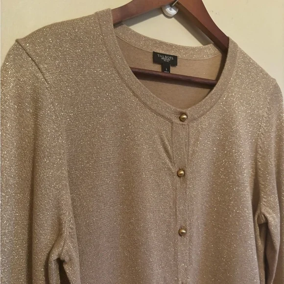 Talbots cardigan Gold color size large - Picture 3 of 5